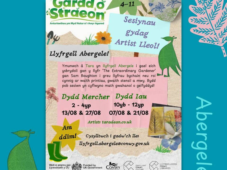 Sesiynau Crefft Artistiaid yn Llyfrgell Abergele gyda Creu Conwy!