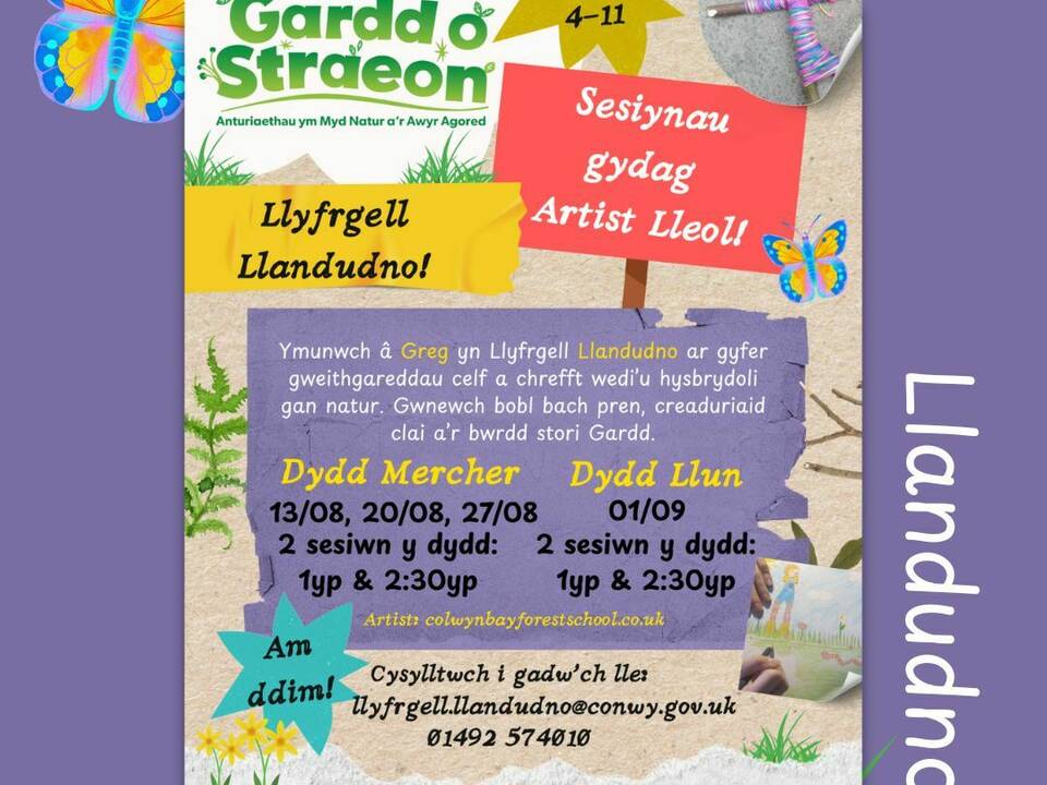 Sesiynau Crefft Artistiaid yn Llyfrgell Llandudno gyda Creu Conwy!