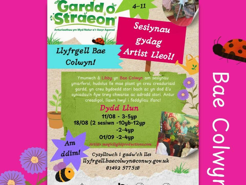 Sesiynau Crefft Artistiaid yn Llyfrgell Bae Colwyn gyda Creu Conwy!